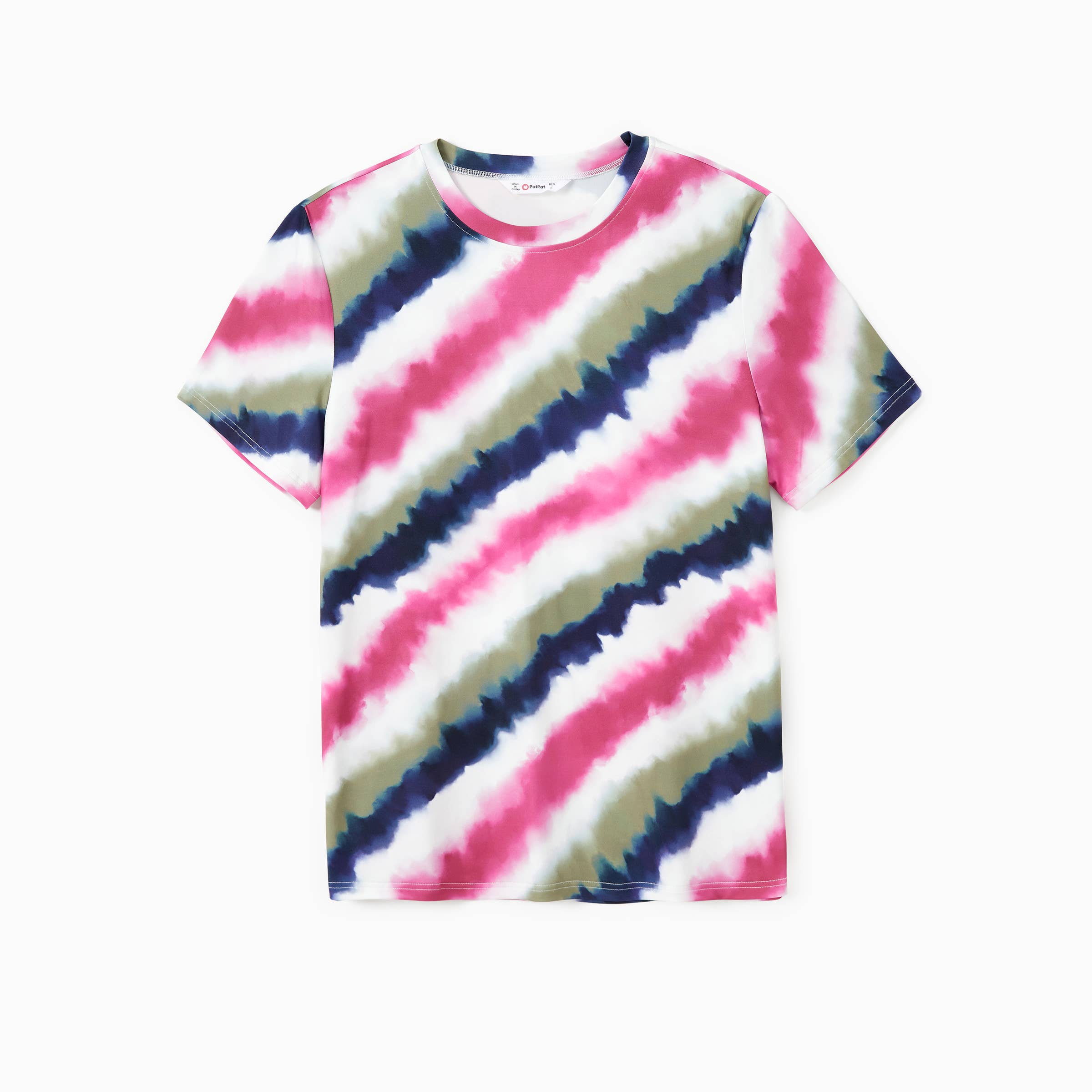 Multi color Family Matching Tie-Dye Diagonal Striped Tee or Dress for wholesale on Faire4