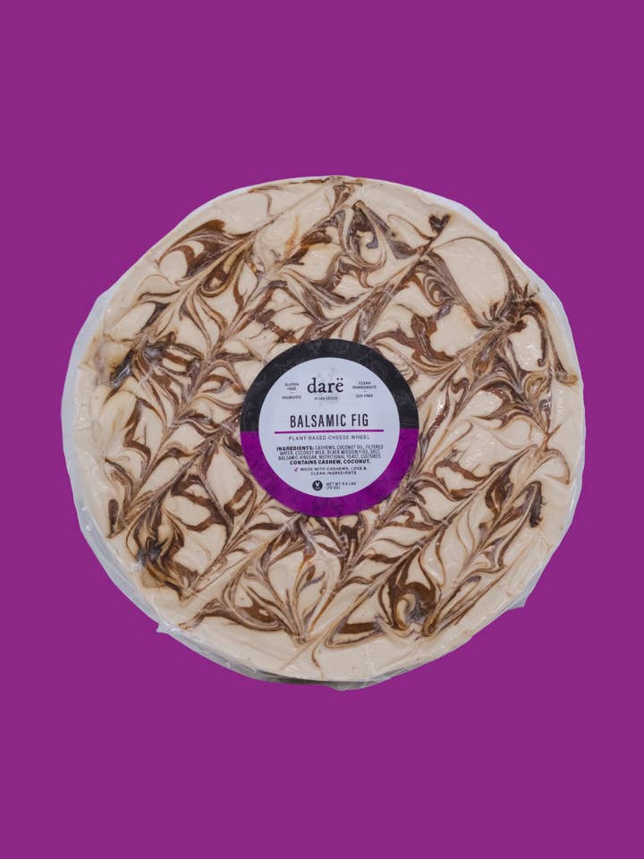 Balsamic Fig Plant-Based Cheese Wheel for wholesale by Darë Vegan Cheese