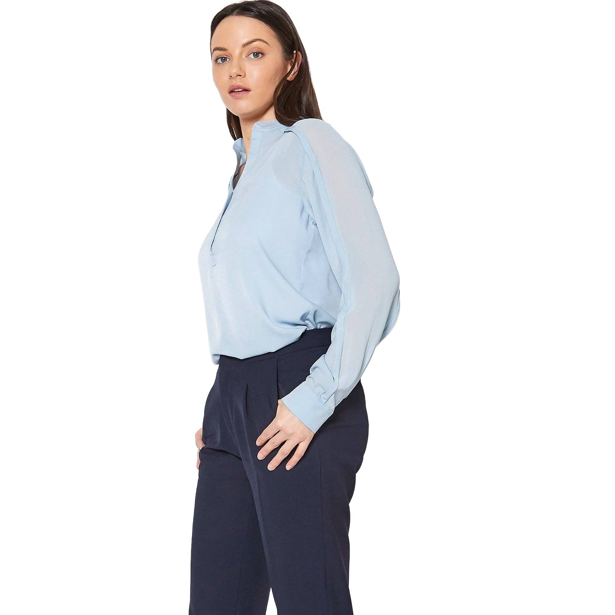 Robin K - Wholesale Blouse - Dames - Ro & De Damesblouse met Mandarijnkraag1