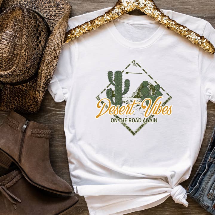 Desert Vibes Western Tee for wholesale by Londas Trendy Tees