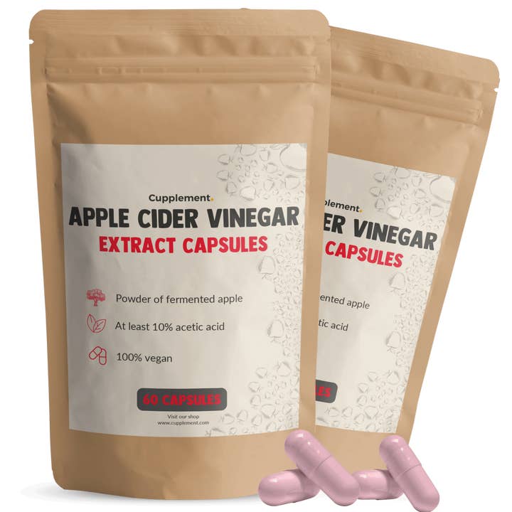 Cupplement - Vente Supplément oral/vitamine - Gélules de vinaigre de cidre de pomme 60 pièces - 500 mg par gélule