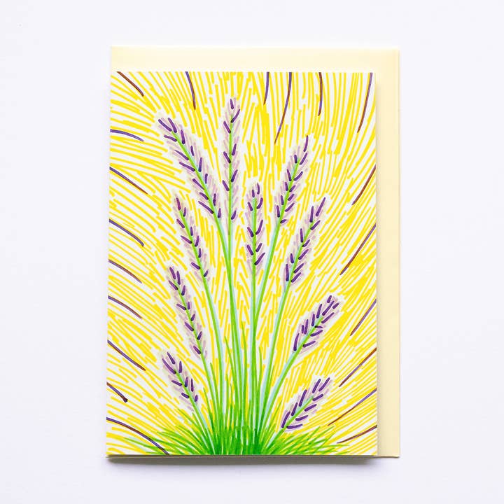 Hand-Drawn Delightful Lavender Image | Art Card for wholesale by Lilian G Limited