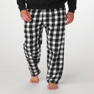 Black White Buffalo Plaid Pajama Pants for Men PJ Bottoms with Pockets  Cotton Sleep Pant Yoga Pants for Workout at  Men's Clothing store