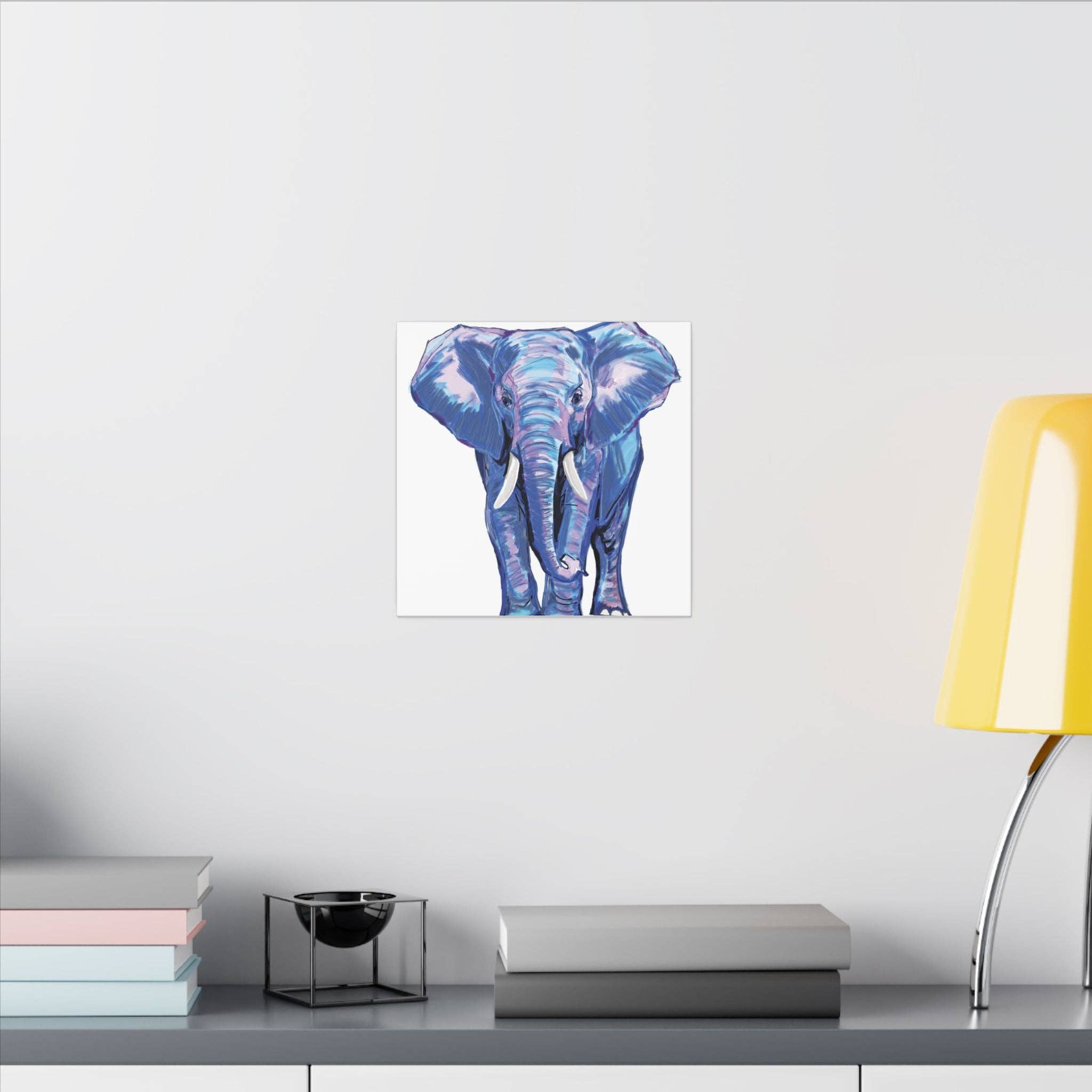 Blue Cava - Wholesale Art Print - Blue and Pink Elephant Canvas Art - Colorful Elephant Wall Décor50