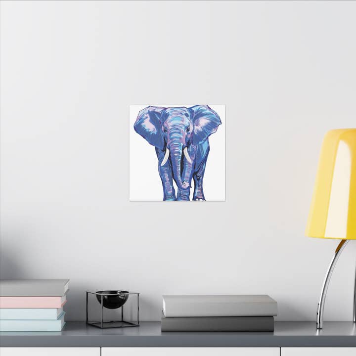 Blue Cava - Wholesale Art Print - Blue and Pink Elephant Canvas Art - Colorful Elephant Wall Décor50