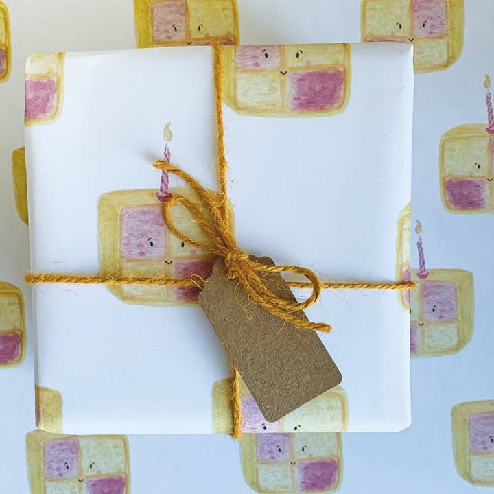 Western Sketch - Wholesale Flat Wrap - WS258 Battenberg Cake Gift Wrap | FSC Paper