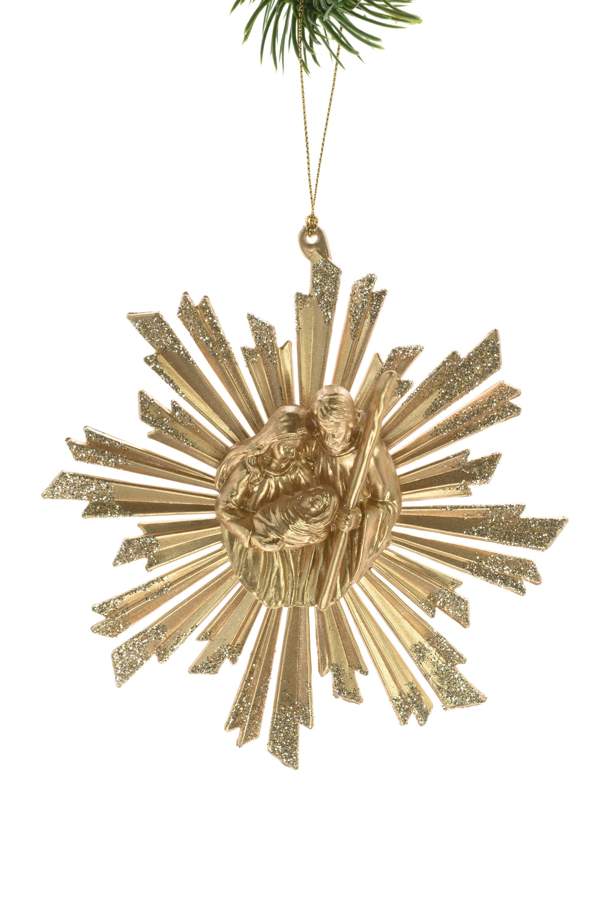 Starlight Collection - Wholesale Ornament - Gold Nativity Scene Ornament0