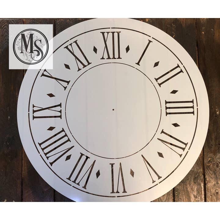 Horloge ornée de diamants avec grands chiffres romains pour la vente par Muddaritaville Studio