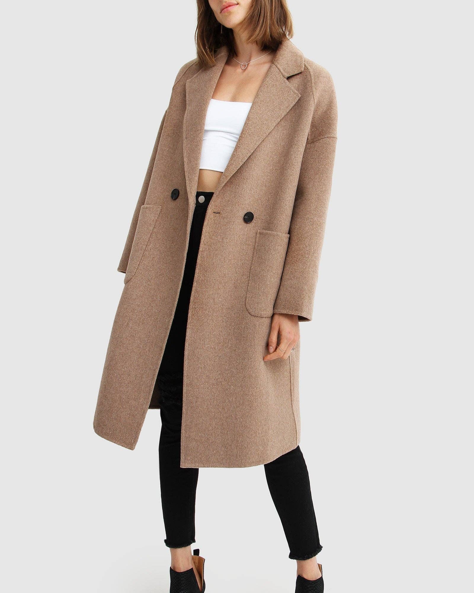 belle & bloom - Wholesale Coat - Women's - Publisher Double-Breasted Wool Blend Coat4