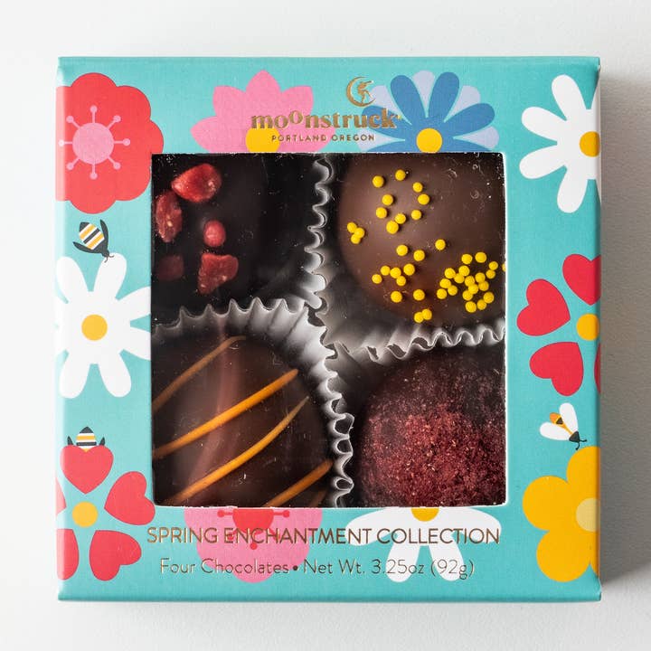 Spring Enchantment Truffle Collection (4pc) for wholesale by Moonstruck Chocolate Co