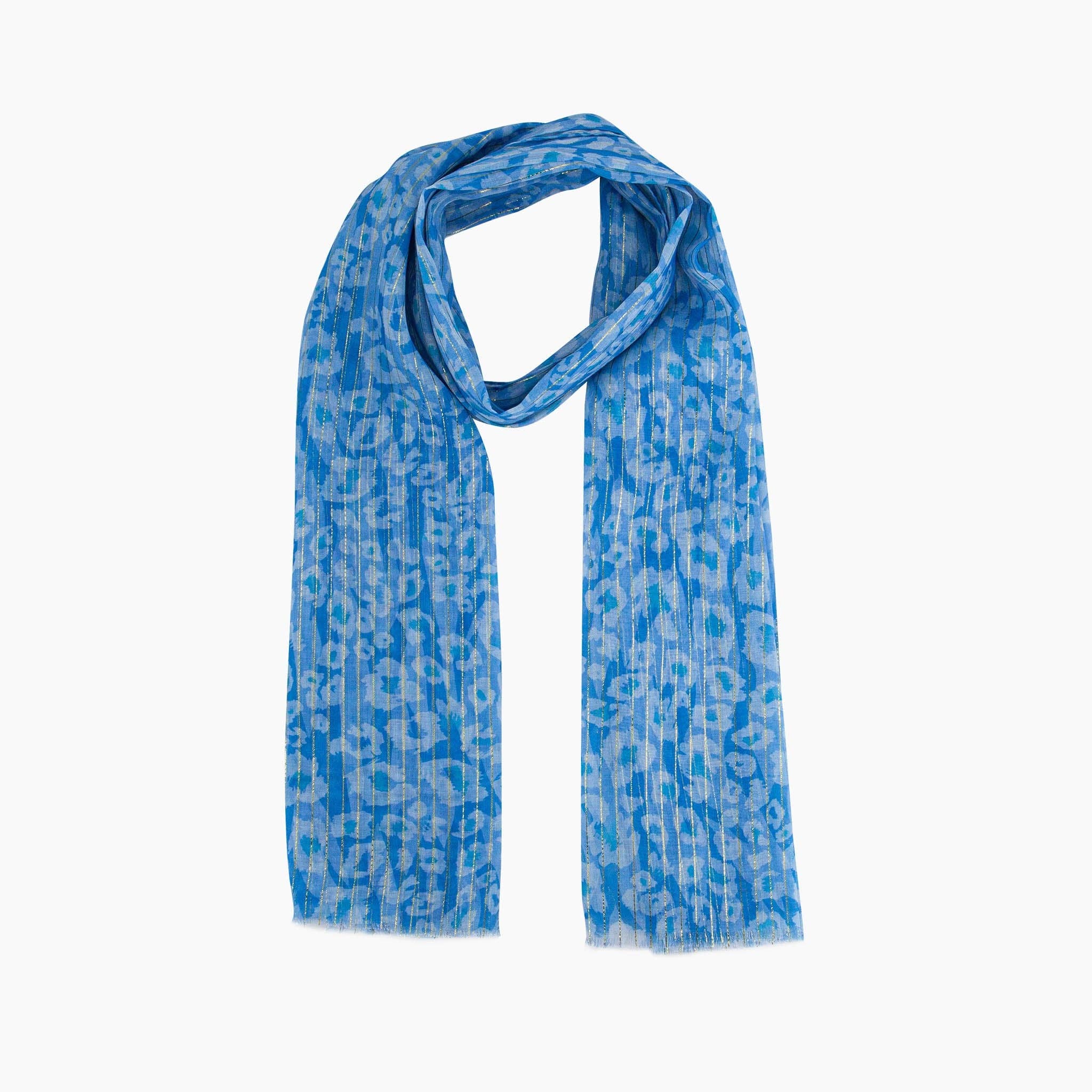 Sarta Accessories - Wholesale Scarf - Women's - Mika Lightweight Scarf - Blue, Leopard Print0