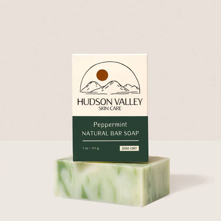 Peppermint Natural Bar Soap for wholesale by Hudson Valley Skin Care