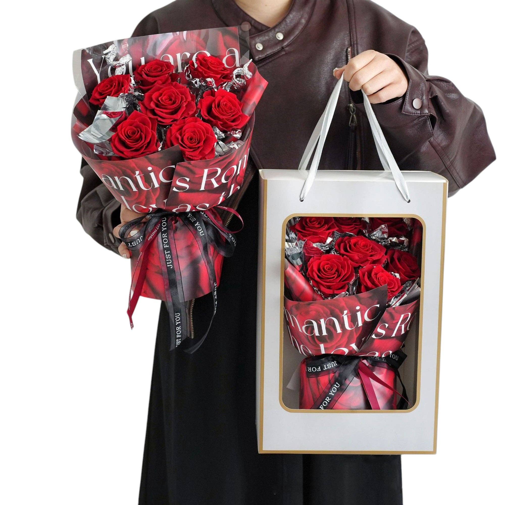 Red Rose Artificial Flower Bouquet FN022 (1PC) for wholesale on Faire3
