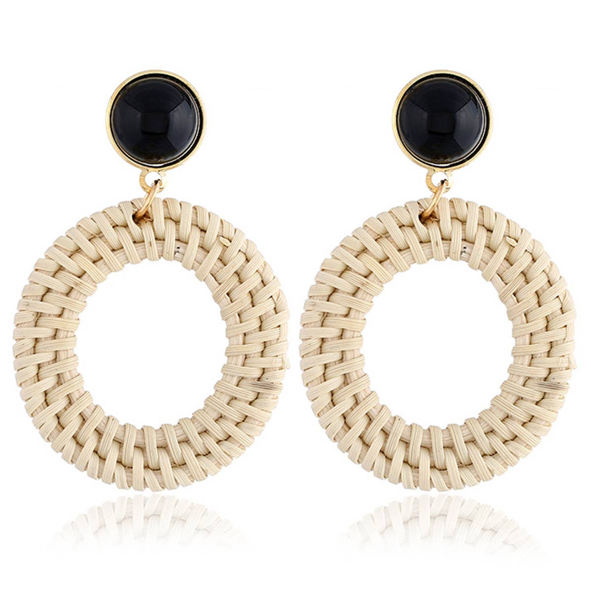 ACCITY - Wholesale Dangle Earrings - BRAIDED ROUND DROP EARRINGS_CWAJE04430