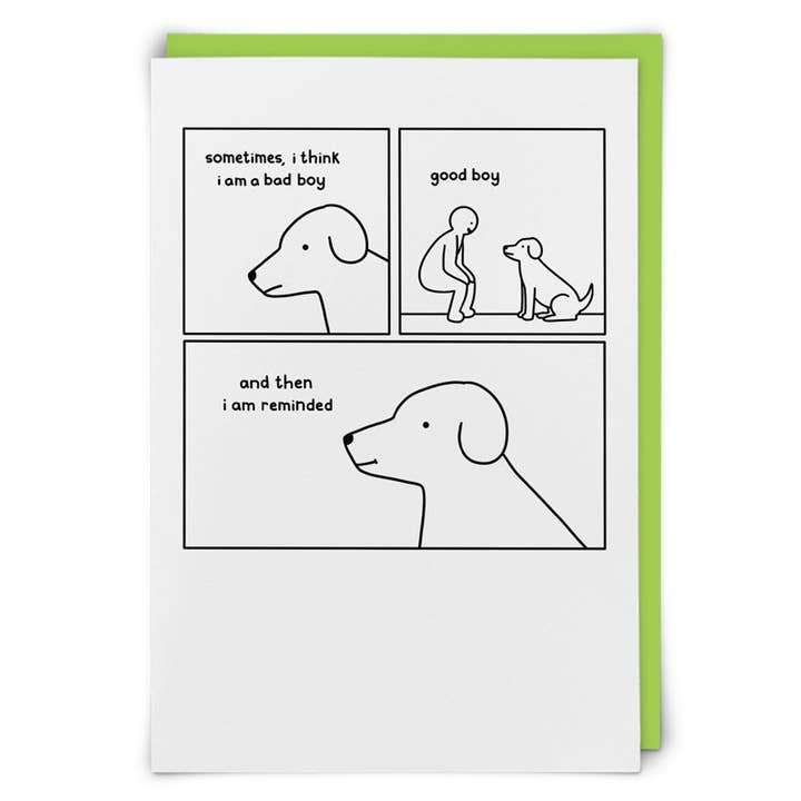 Carte de vœux Good Boy pour la vente par Redback Cards Canada - ALL Duties and Tariffs Paid