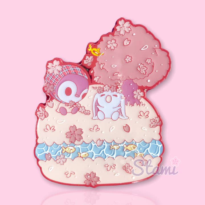 Sakura Summer Scene Macaron Pin for wholesale by Stami Studios