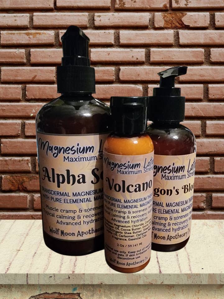 Magnésium Transdermique | Lotions | Mélanges Chaleureux et Terreux pour la vente par Wolf Moon Apothecary Tx