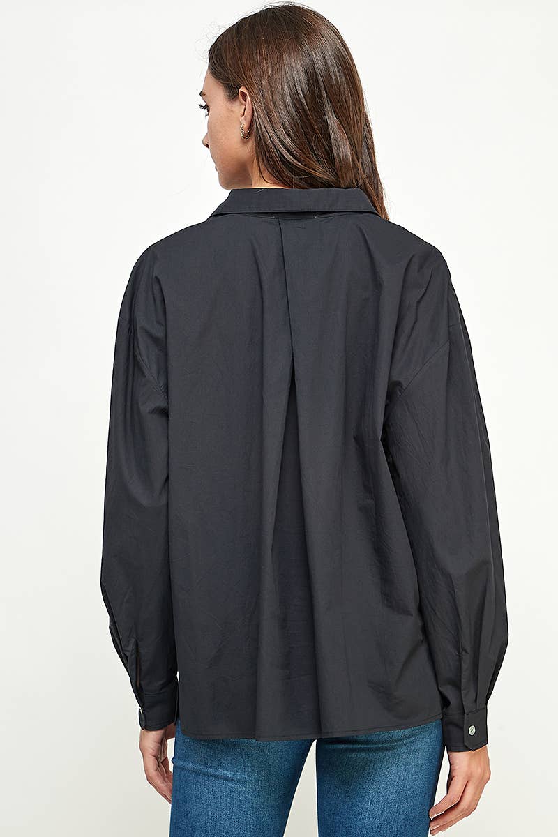 FUN2FUN - Wholesale Button Down Shirt - Women's - POPLIN COTTON BUTTON DOWN POCKET SHIRT18