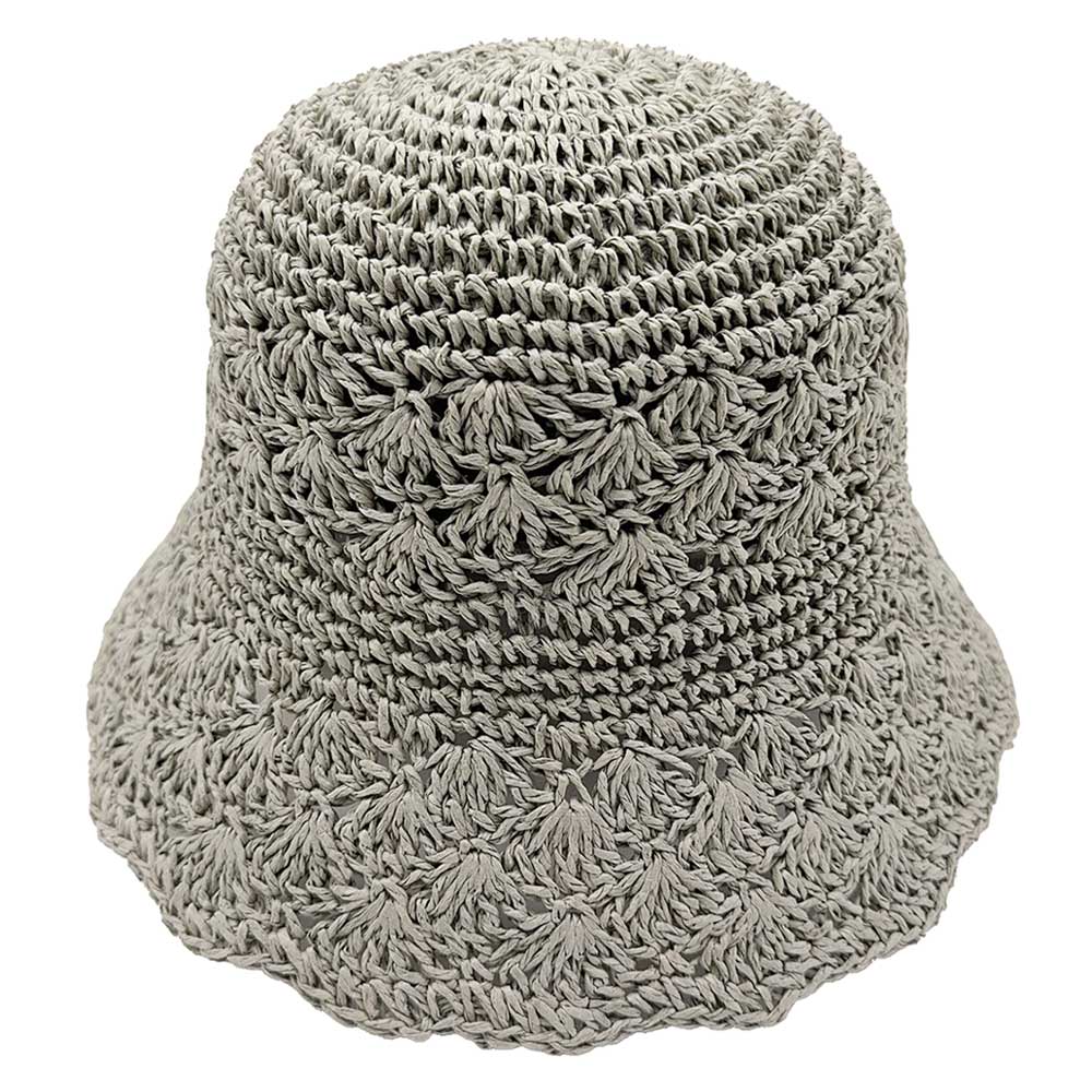 Sensibling Corp. - Wholesale Bucket Hat - Women's - Crochet Straw Bucket Hat
8