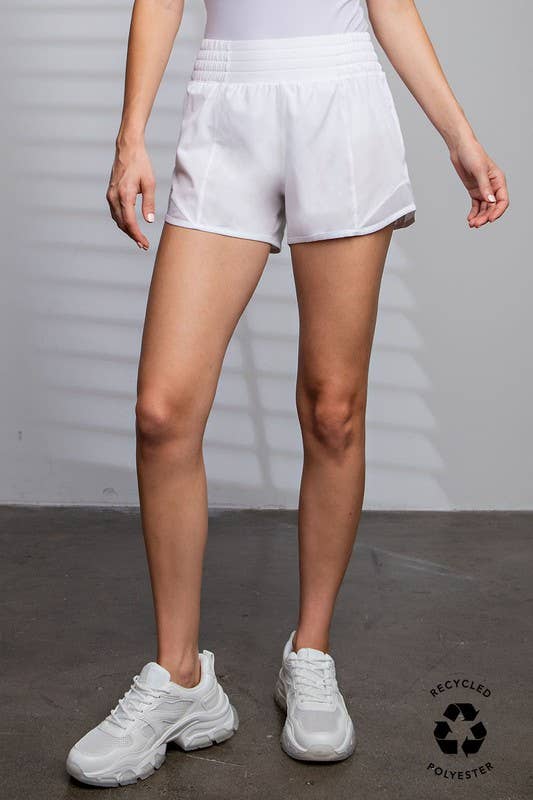 Sunday Morning - Vente Short de sport – femme - Shorts à taille smockée avec empiècement en mesh sur les côtés35