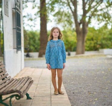 La ormiga – wholesale Klänning – Barn – Liten Flicka Klänning Blå Kashmir0