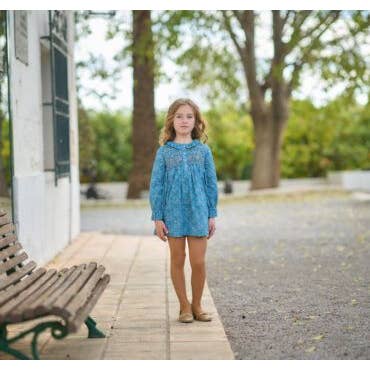 La ormiga – wholesale Klänning – Barn – Liten Flicka Klänning Blå Kashmir