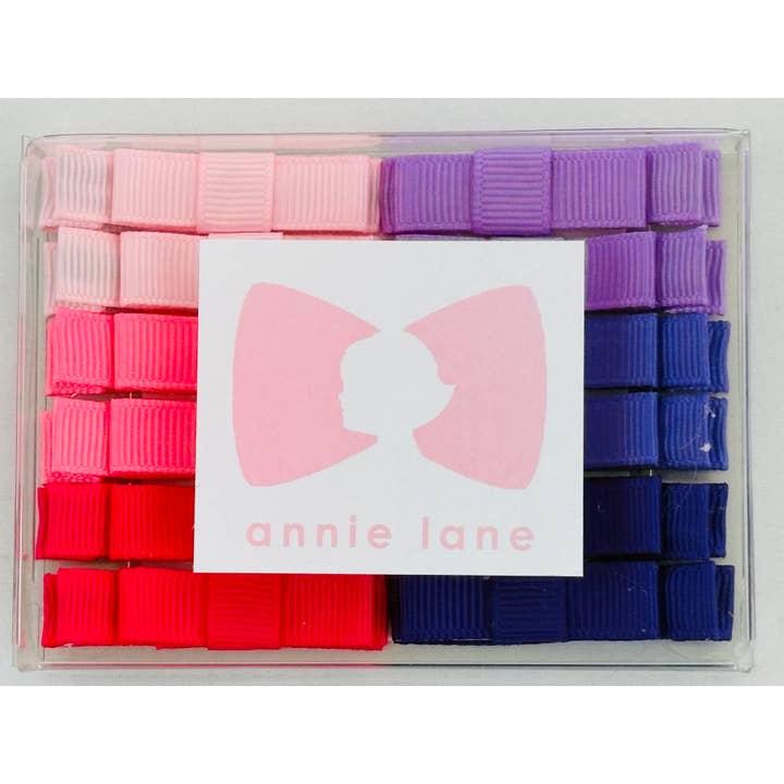 Æske med 12 hårsløjfer - solide par 8 for engroshandel hos Annie Lane