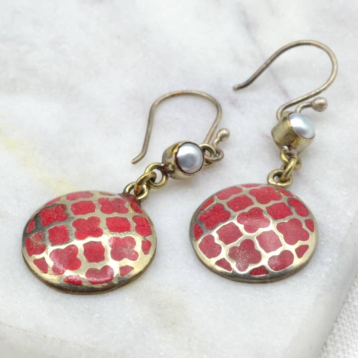Didi Bahini Fair Trade - Wholesale Dangle Earrings - Arabesque Brass Earrings