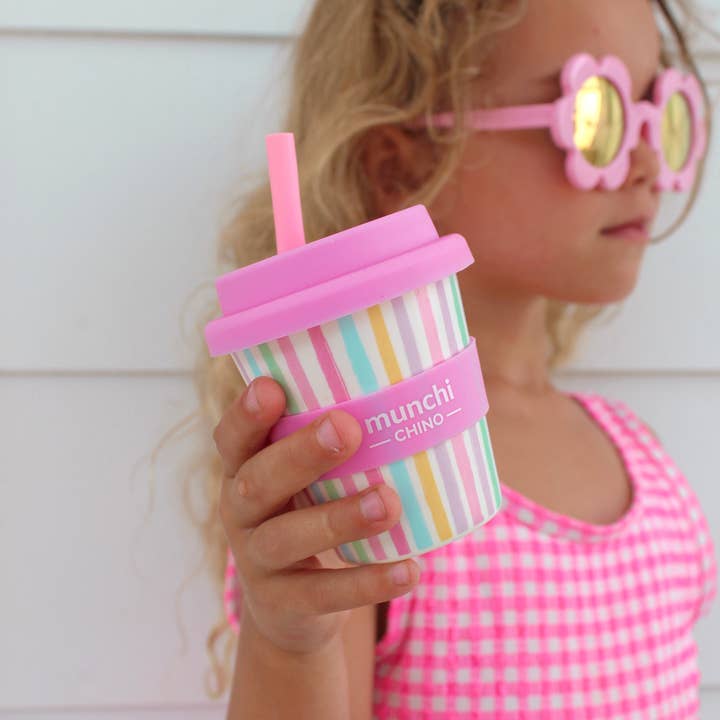munchi - Wholesale Drinking glass/cup – Kids & Baby - Calypso Babychino Cup - Straw Included1