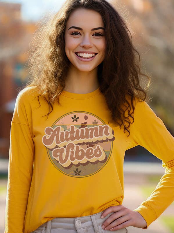 Fall Clothing Autumn Vibes Circle Long Sleeves Top for wholesale by Cali Boutique Wholesale