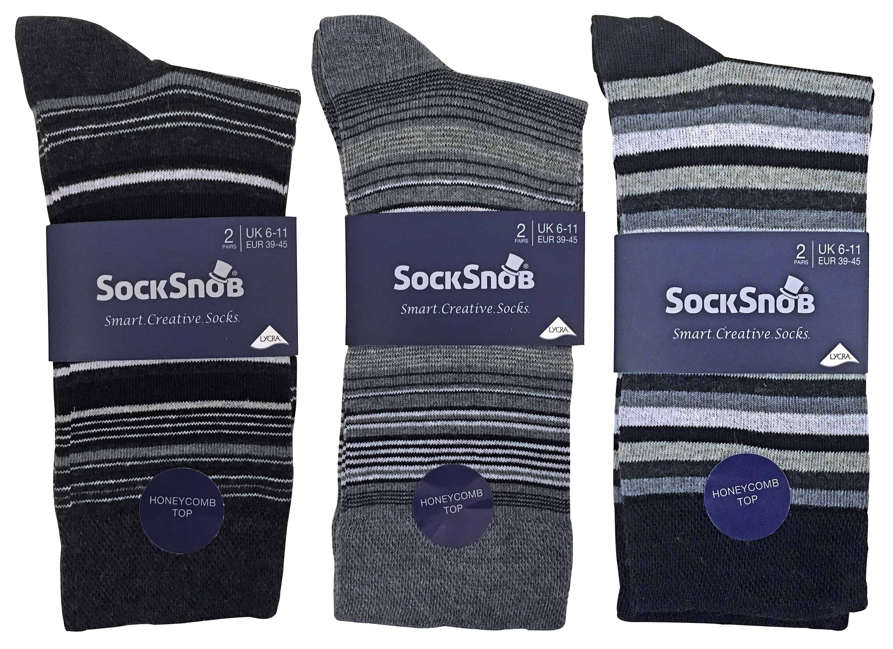 Pontivia Commerce – wholesale Socks – Men's – Mens 6 pack colourful striped patterned dress cotton socks3