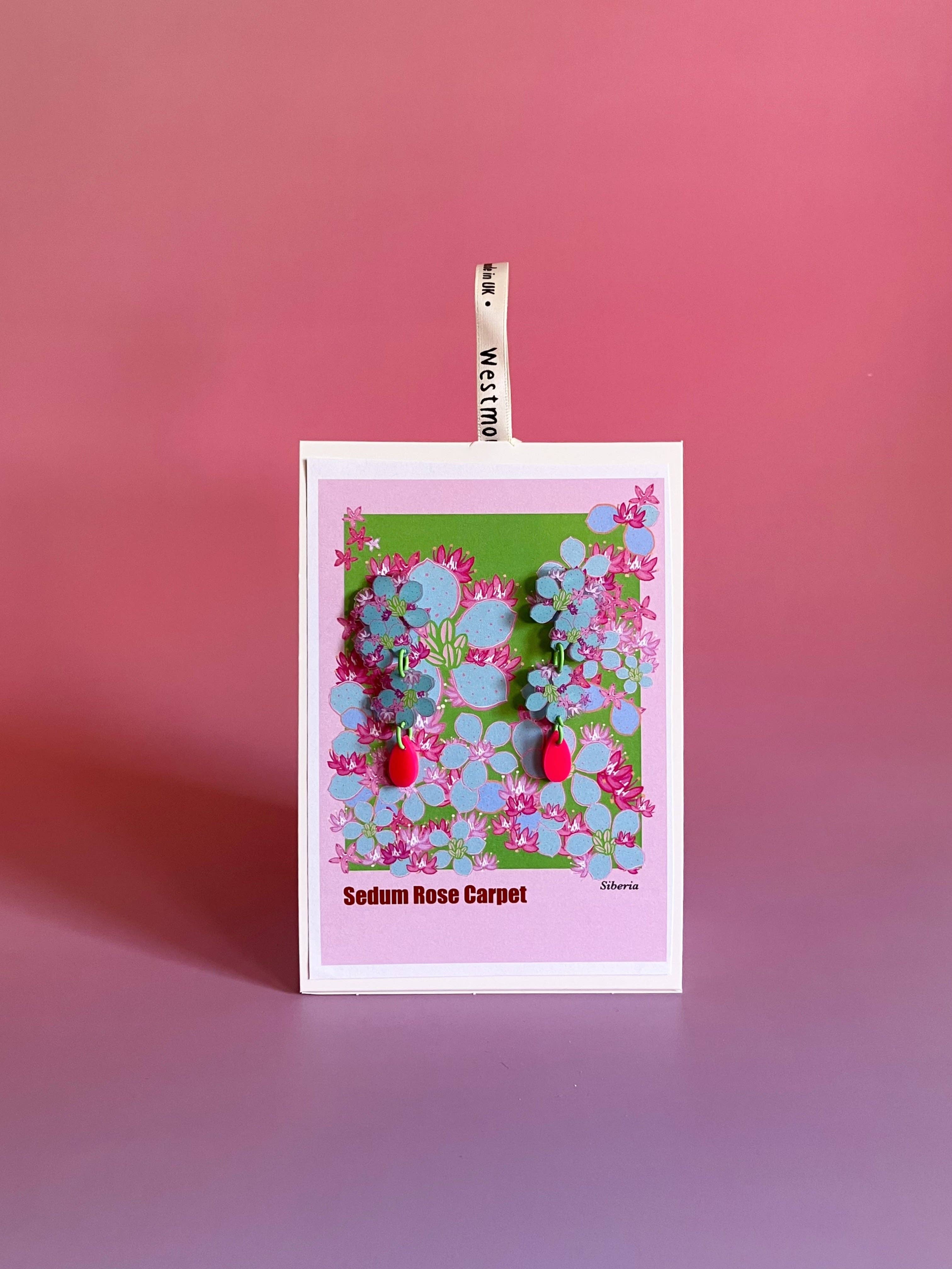 Westmount Art UK – wholesale Dangle earrings – Botanical wearables- Sedum Rose Carpet3