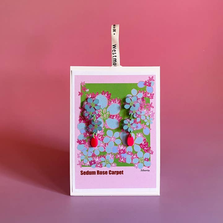 Westmount Art UK – wholesale Dangle earrings – Botanical wearables- Sedum Rose Carpet3