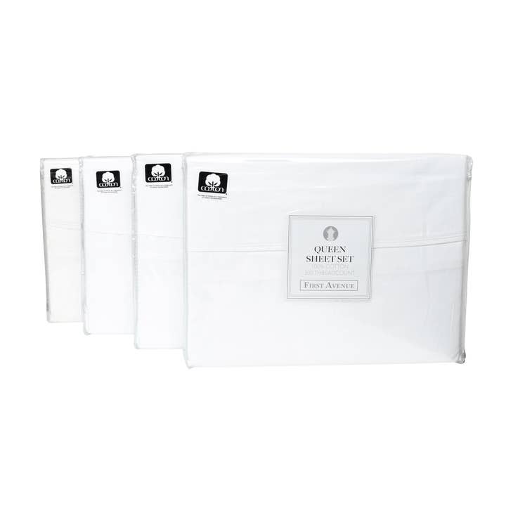 Arkwright Home - Wholesale Sheet Set - First Avenue 4pc Cotton Sheet Set - 300 Thread Count1