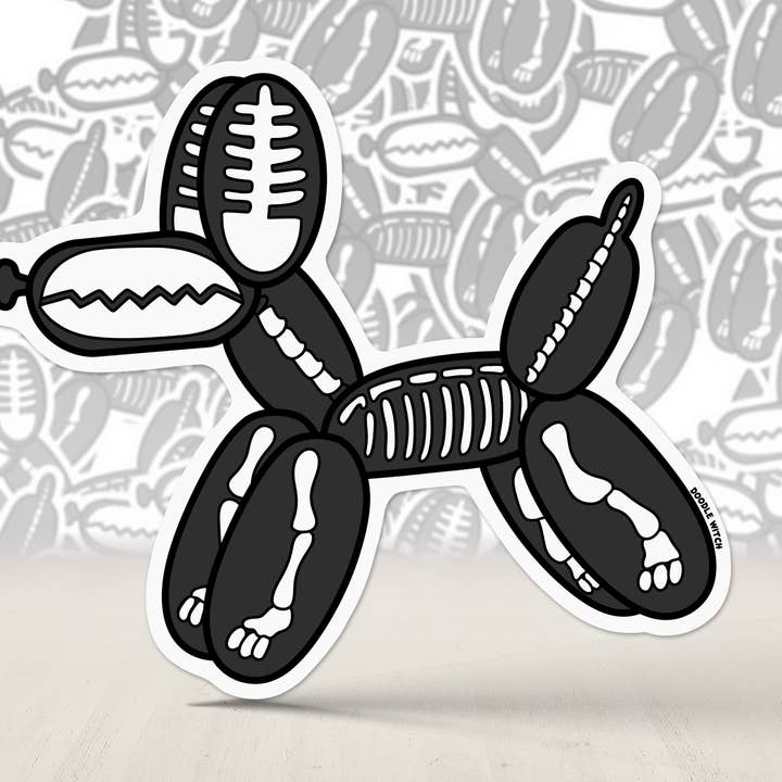 Balloon Animal Sticker, Spooky Dog Lover Sticker for wholesale by DoodleWitch