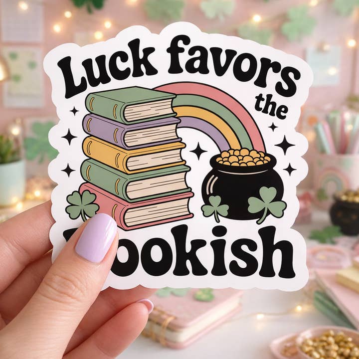 Auburn Row Design - Wholesale Sticker - St Patricks Day Bookish Die Cut Sticker2