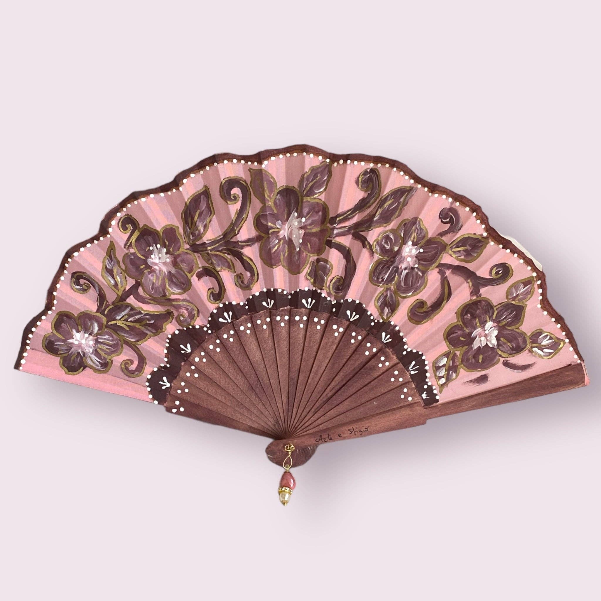 Arte e sfizio - Wholesale Handheld Folding Fan - painted flower fans5