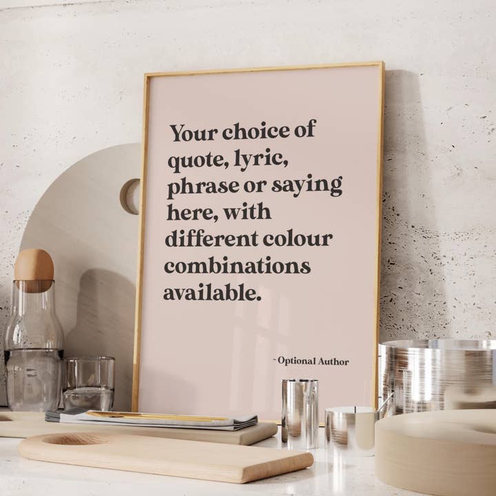 Custom Quote Print | Personalised Typography Fine Art Print for wholesale by Pathos Studio