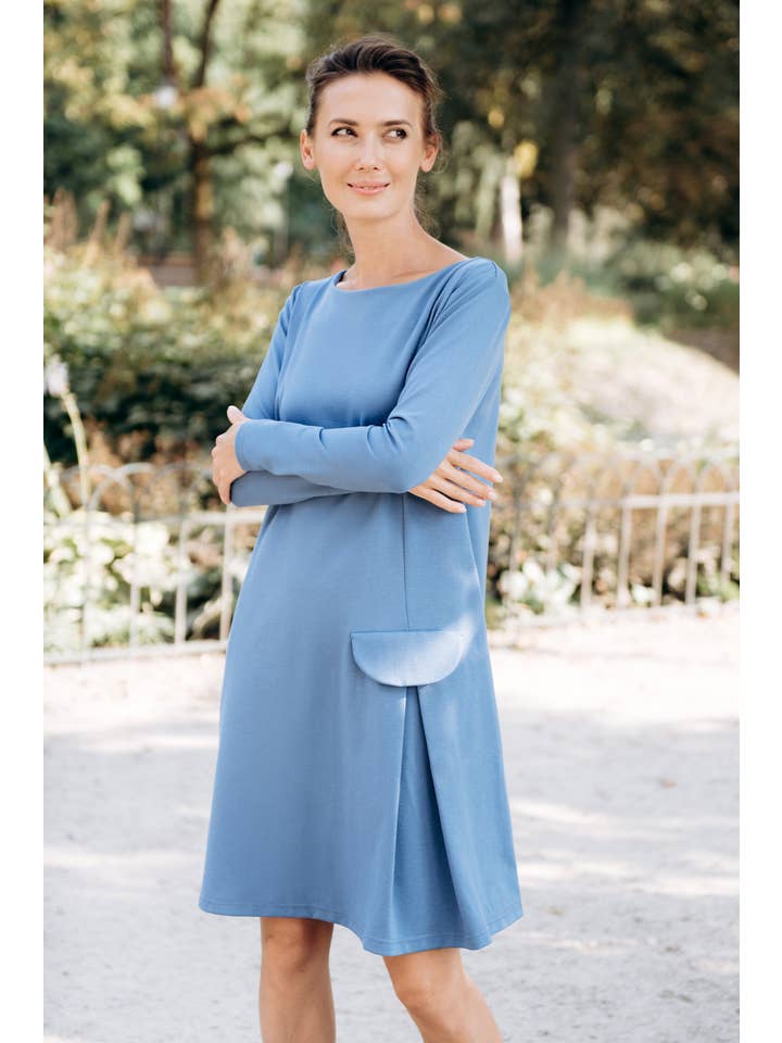 LeMuse – Vestido - Mulher por atacado – Vestido Preto Minimalista da Lemuse, Roupa Feminina, A Line