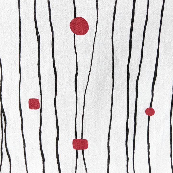 Ruby Red Skipper - Wholesale Theedoek - Zwart/rood abstracte theedoek1