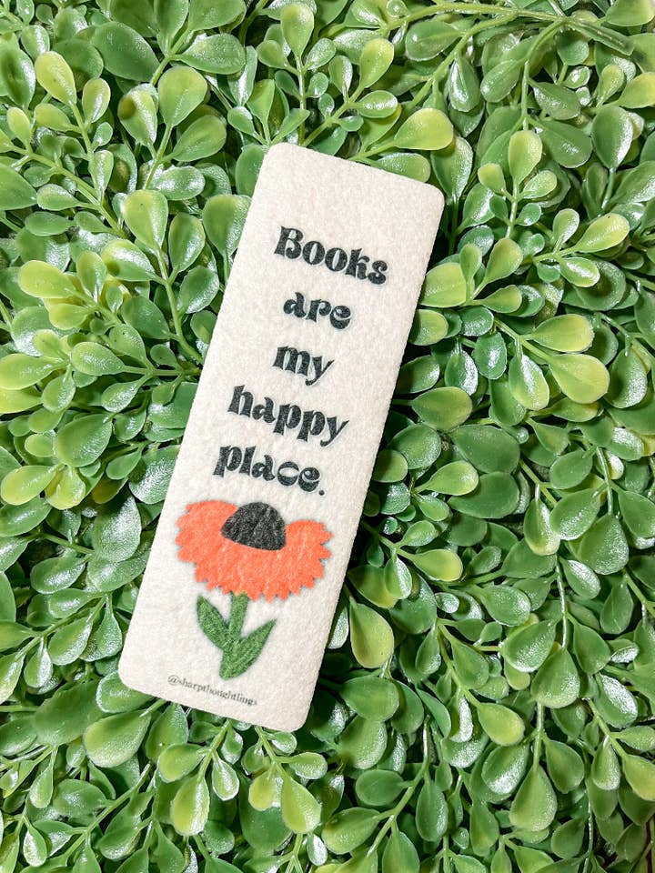Bøger er mit lykkelige sted følte bogmærke for engroshandel hos Sharp Thoughtlings