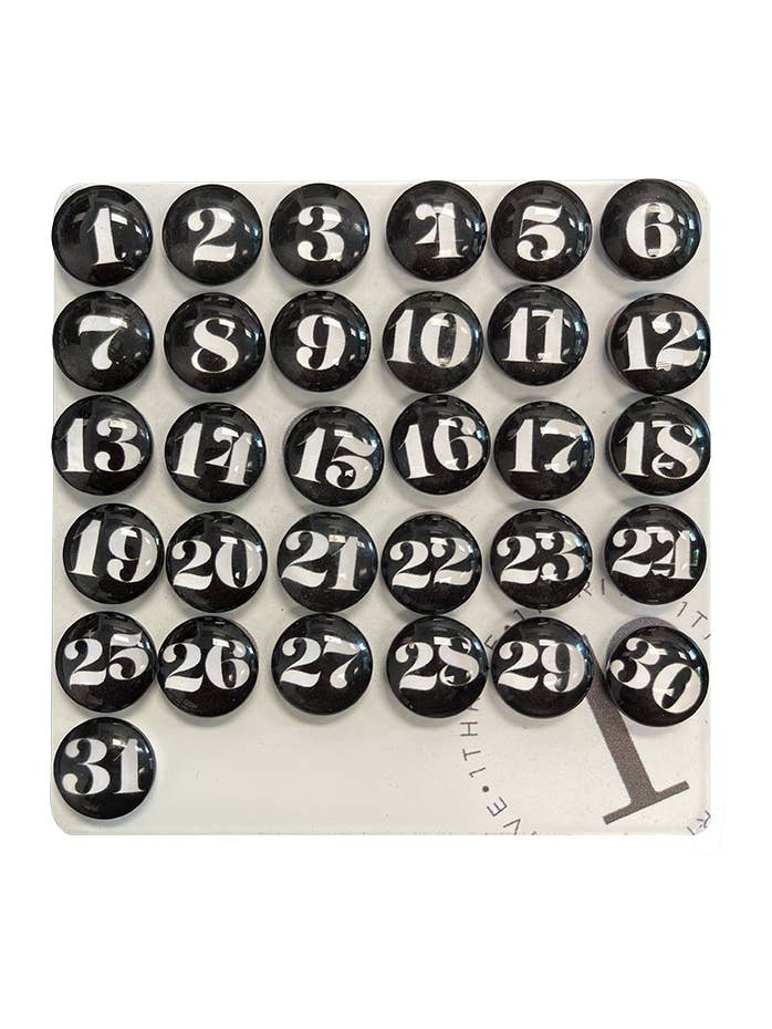 Sort nummer glas magneter for engroshandel hos 1Thrive