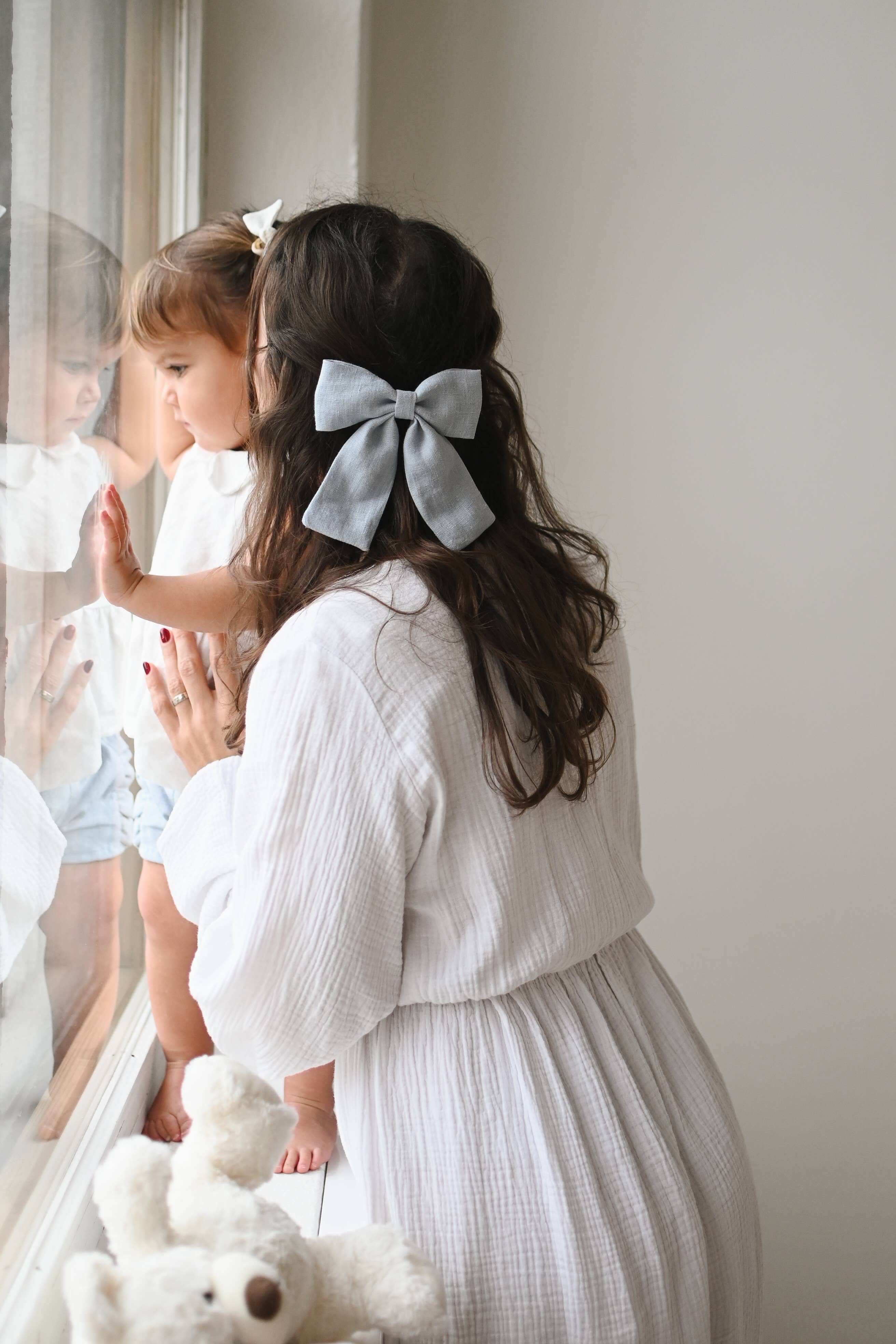 Lanika Atelier, Nika Korošec s.p. - Venta al por mayor Lazo para el pelo - Mujer - Grandes lazos de lino 100 % para el cabello, para niñas y mujeres12