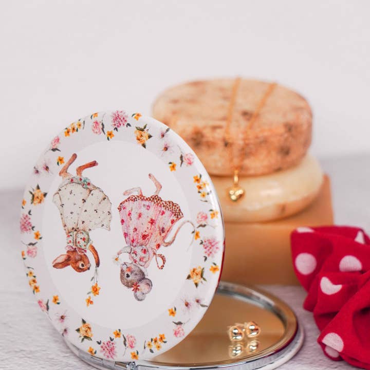 Pocket mirror Vintage Friends 8 cm Isabelle Rose for wholesale by Isabelle Rose
