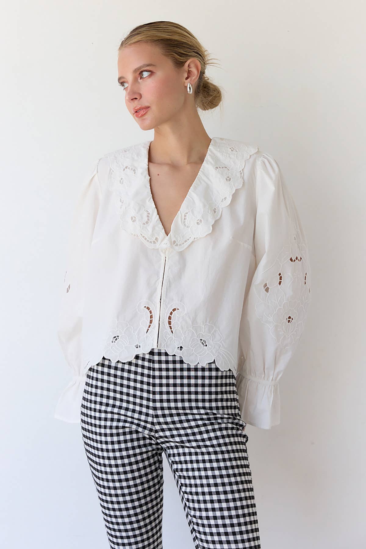 RAISONNEL - Vente Chemisier – femme - Blouse à volants brodée - RT103913