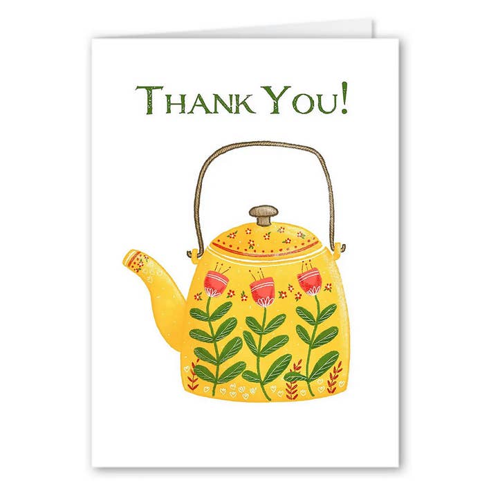 Thank You Teapot Card for wholesale by Forest & Fauna Paper Co.
