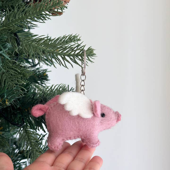 Llavero de cerdo volador de fieltro para venta al por mayor de Ganapati