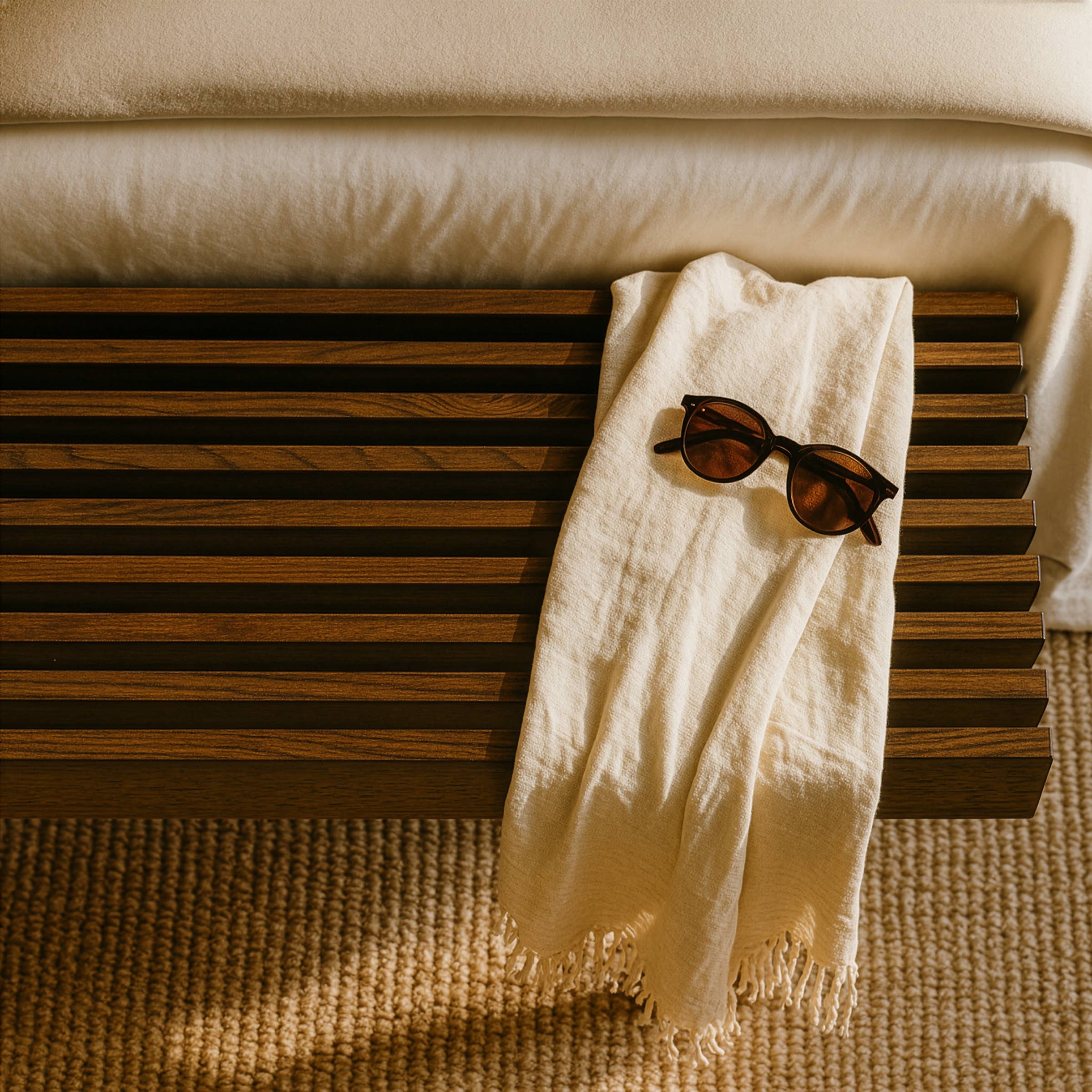 Glamour Home - Wholesale Bench - Baird Slatted Wooden Bench8