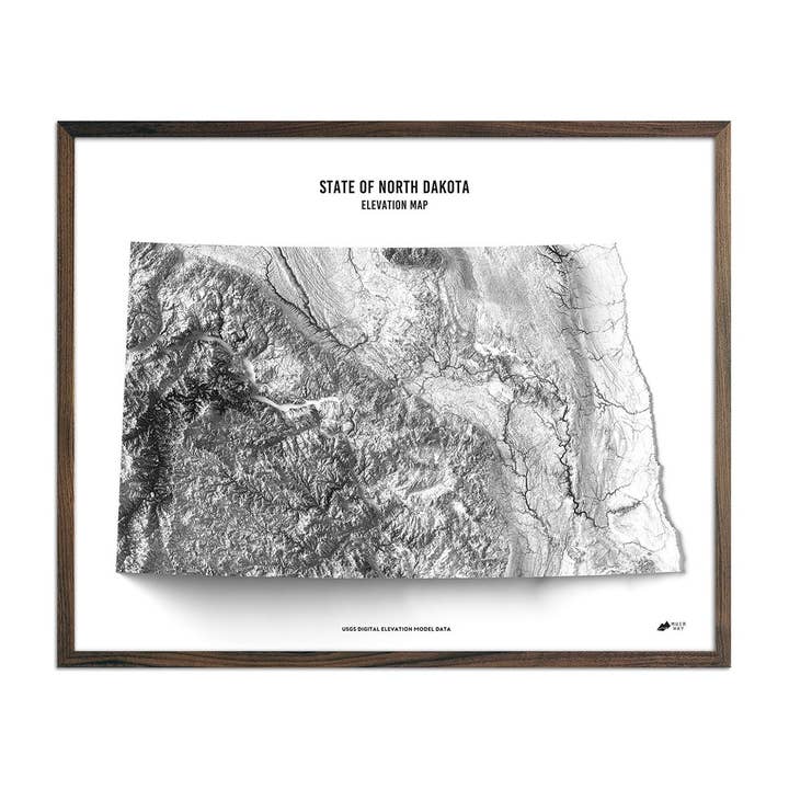 Muir Way - Wholesale Map - North Dakota Elevation Map