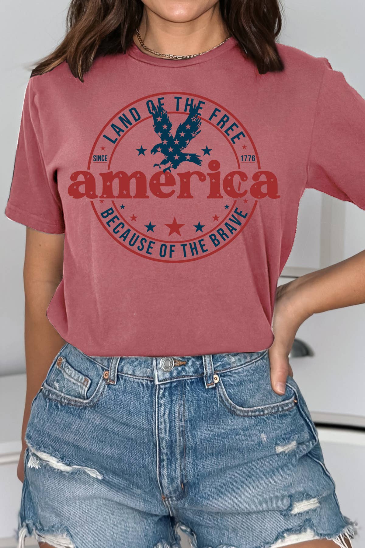 BouTeeQue Closet - Wholesale Screen Printed T-Shirt - Women's - BT1988 T AMERICA LAND OF THE FREE7